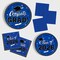 Graduation decorations 2026 Graduation Plates and Napkins Blue Disposable Paper Plates Luncheon Napkins Cocktail Napkins for Congrats Grad Party Decorations, Serve 50